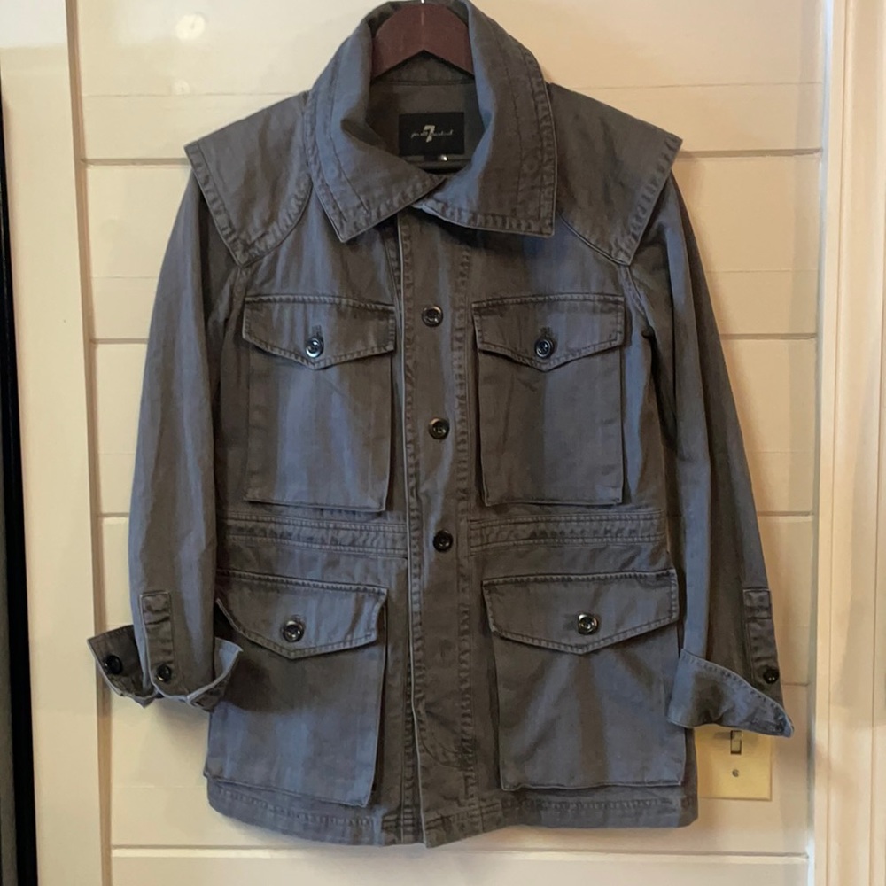 7 For All Mankind GRAY Utility Jacket Size XS.